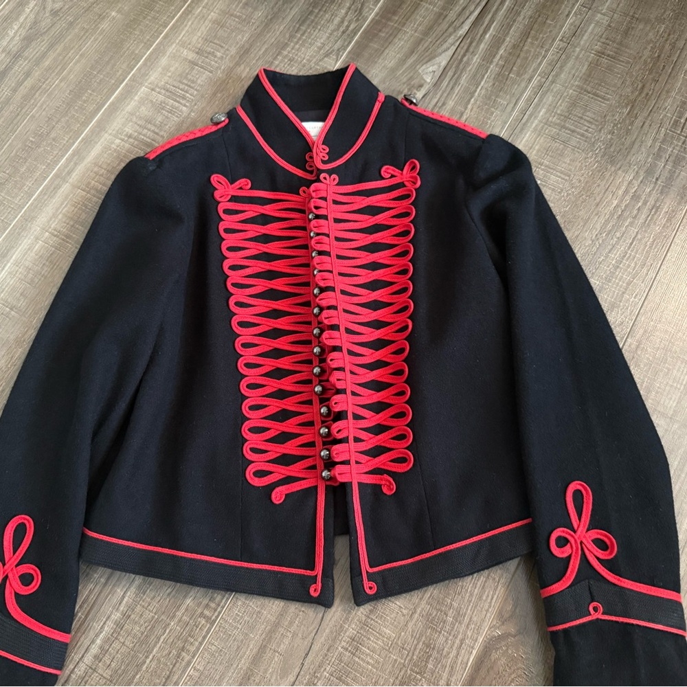 Stella McCartney Black and Red Embroidered Blazer 12y